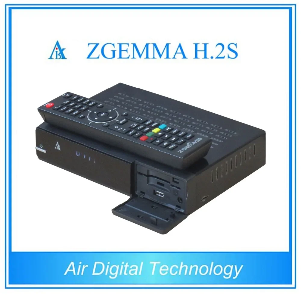 Zgemma h.2s 1080p two DVB-S2 tuner Enigma2 Linux OS TV designer with smartcard-reader 100 Mbit Ethernet interface