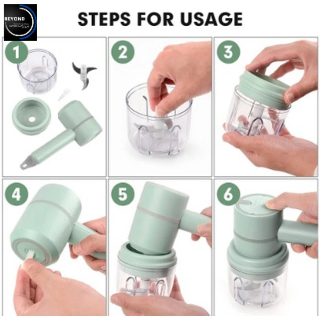 Mini Portable Rechargeable Wireless Multi Function Electric Processor