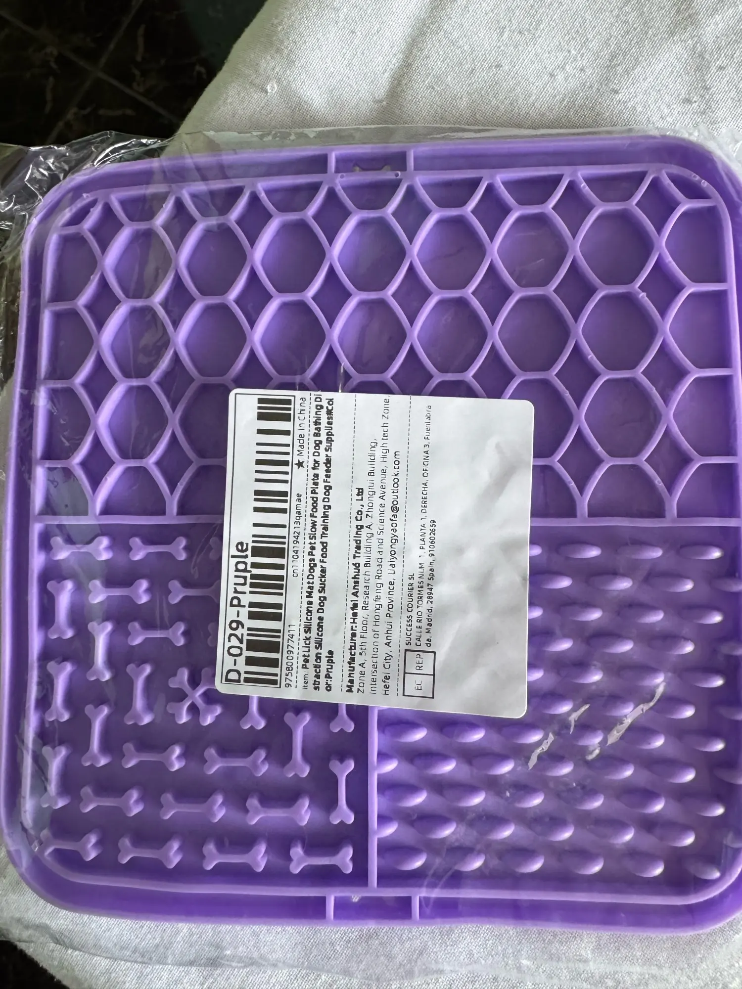 Customer review photo for Dog Lick Mat with Suction Cups