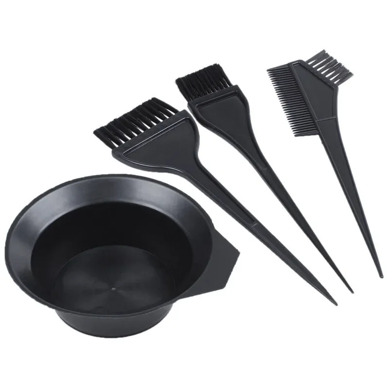4 pçs conjunto kit de tingimento de cabelo cor de cabelo tigela mexendo escova para coloração de