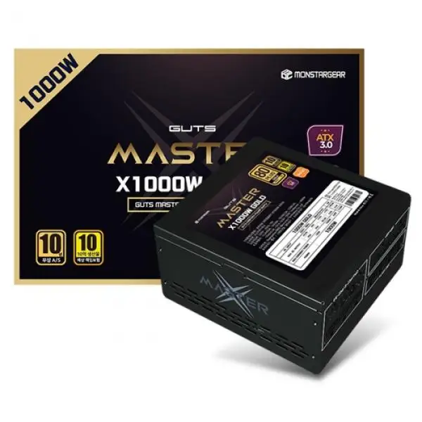 MASTERX X 1000W 80 PLUS Gold Black ATX PC Power RATIVE Output 1000W