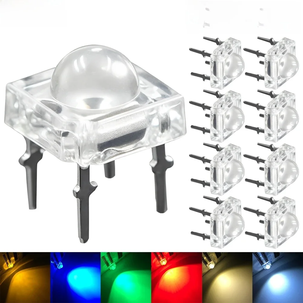 100Pcs Min F5 5mm Diode Led Bulb Dome Flux Water Clear Piranha Lamp Bead DIY Emitting Holiday Party Halloween Decorations Light — zdjęcie 2