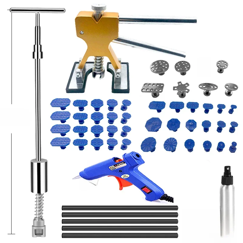 Kit de débosselage de voiture, outil de réparation de débosselage, ensemble de tôles, marteau inversé coulissant, ventouse, outils d'extraction de carrosserie de voiture