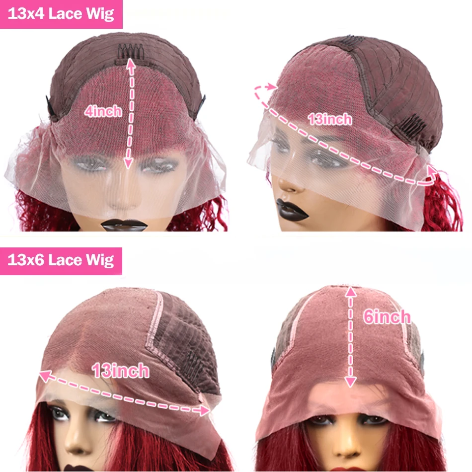 Mossily 250 Density Reddish Brown Body Wave 13x4 HD Lace Frontal Human Hair Wig Water Wave Pre Plucked 13x6 Lace Frontal Wigs image 6