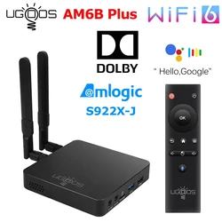 Ugoos-AM6 AM6B 플러스 안드로이드 9 스마트 TV 박스, 4GB DDR4 32GB Amlogic S922X 2.4G 5G Wifi 6 1000M LAN 4K 셋톱 박스