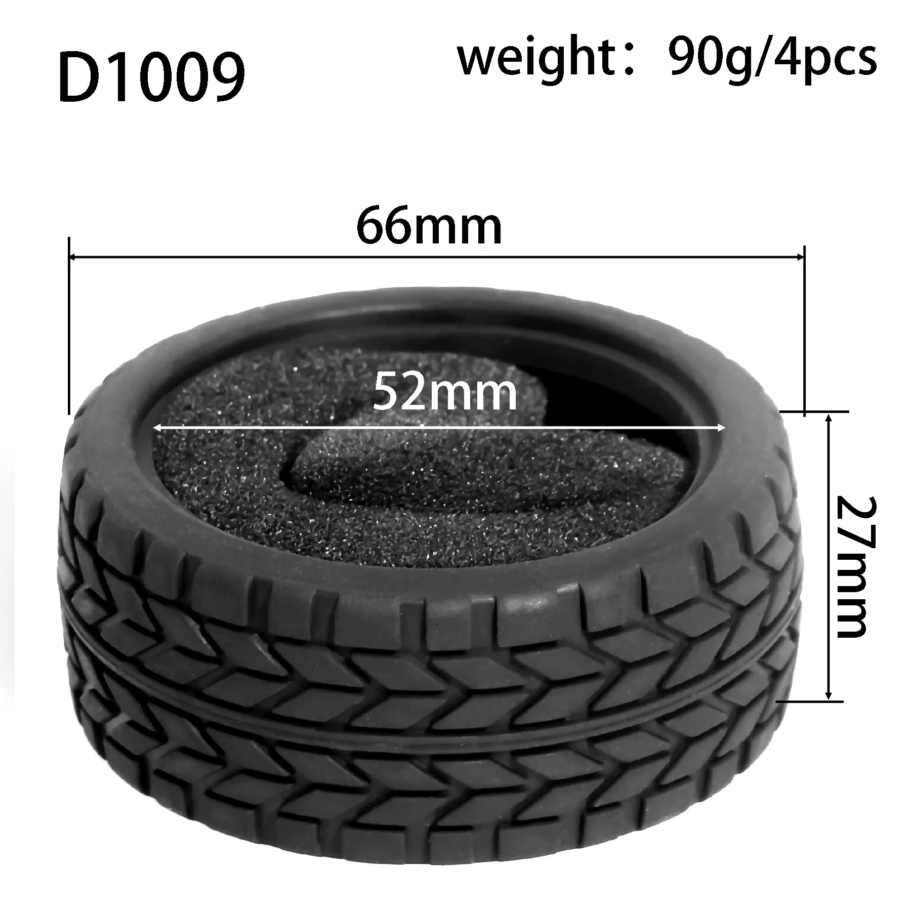 1:10 On-Road-Rennreifen 63–68 mm, Hot-Melt-Gummi mit hohem Griff, abriebfest für HSP Tamiya HPI – Detail 7