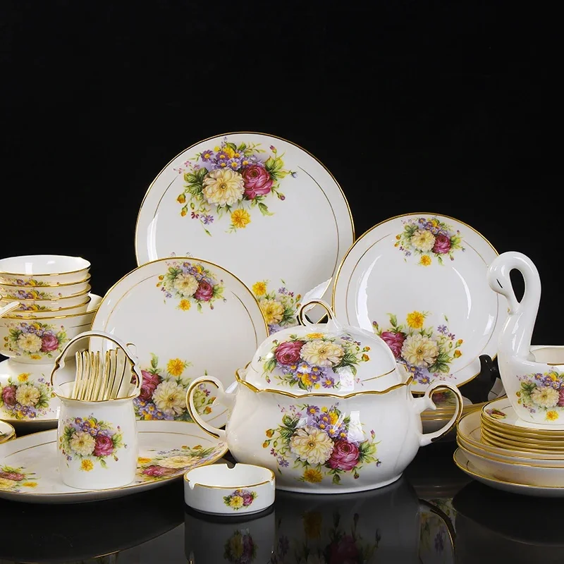 Jingdezhen ceramiczna zastawa stołowa z porcelany kostnej miska talerzowa łyżka do zupy zachodnia patelnia do steków z zastawą stołową — 2