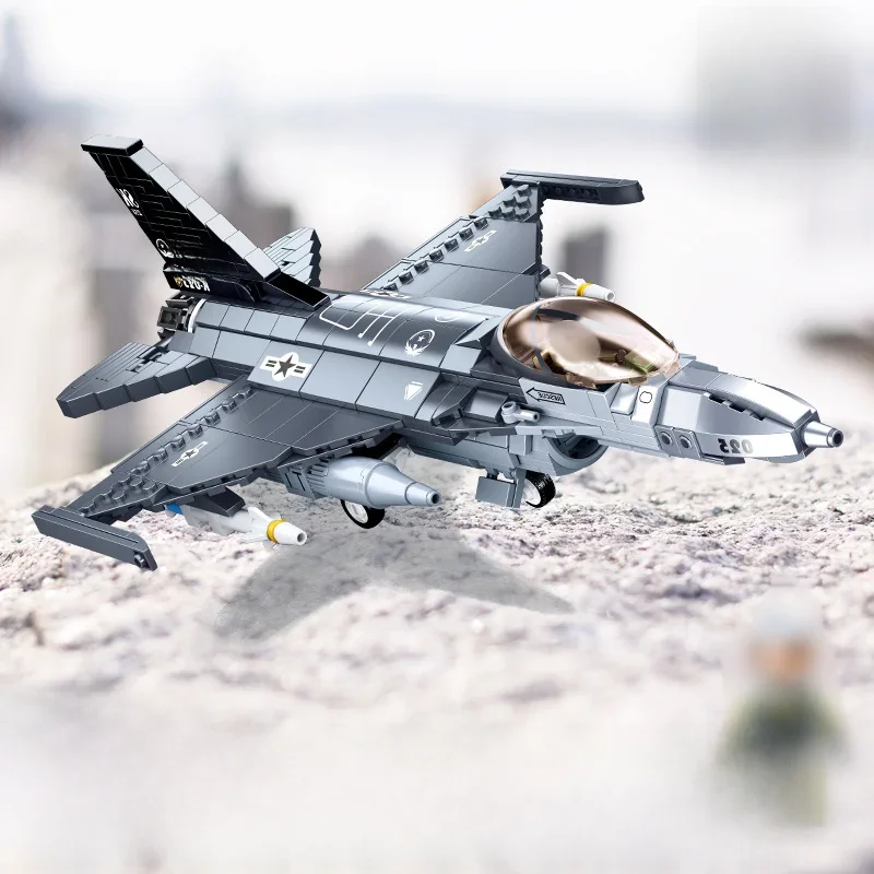 Bouw je eigen F-16-jager met de Sluban's Military Series-modelbouwstenenset - Perfect verjaardagscadeau - afbeelding 2