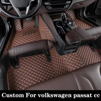 Custom Car Floor Mat For Volkswagen Cc 2010 2011 2012 2013 2014 2015 2016 2018 Luxury Interior Carpet Foot Pad Auto Accessory