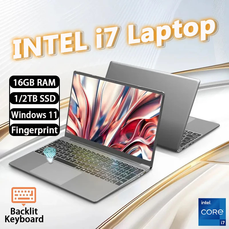 FUCHU Nieuwe 15.6 ''Laptop Computer 16GB RAM 1TB SSD Intel Core i7-6500U Draagbare Notebook Windows 11 Laptops kantoor Studie Game PC