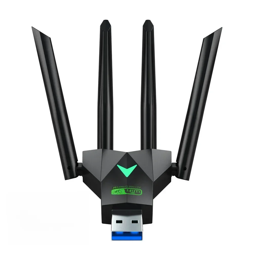 Bezprzewodowa karta sieciowa 1300Mbps USB 3.0 WiFi USB Adapter Dual Band 2.4G/5Ghz Wi-Fi Dongle 4 Antena Odbiornik bezprzewodowy do PC — zdjęcie produktu 7