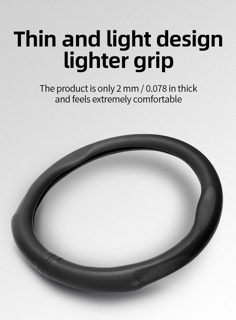 Geeignet für CUPRA Perforierte Leder-Lenkradabdeckung Atmungsaktiv Formentor Leon Sportstourer Born Ateca Tavascan Terramar – Detail 5