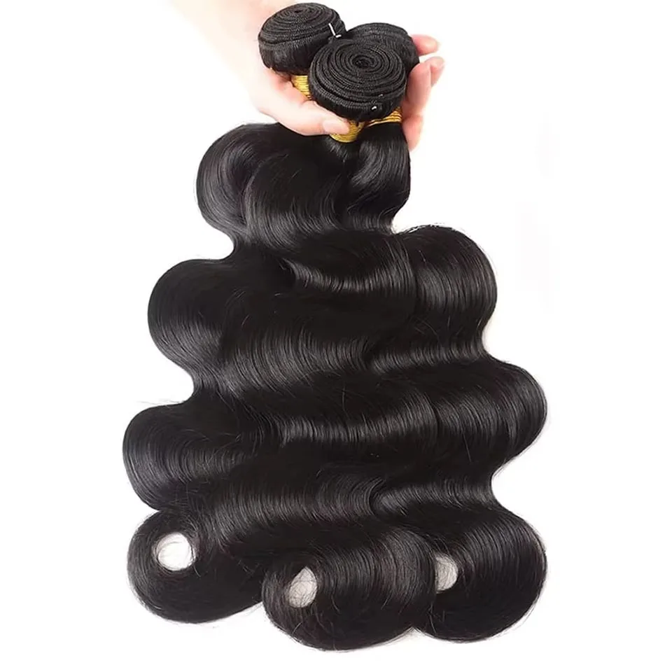 

Пучок объемных волн, плетение человеческих волос 10-32 дюймов, 100% необработанные волнистые наращивания натуральных водных плетения Remy 2, 3, 4 пучка, двойной уток