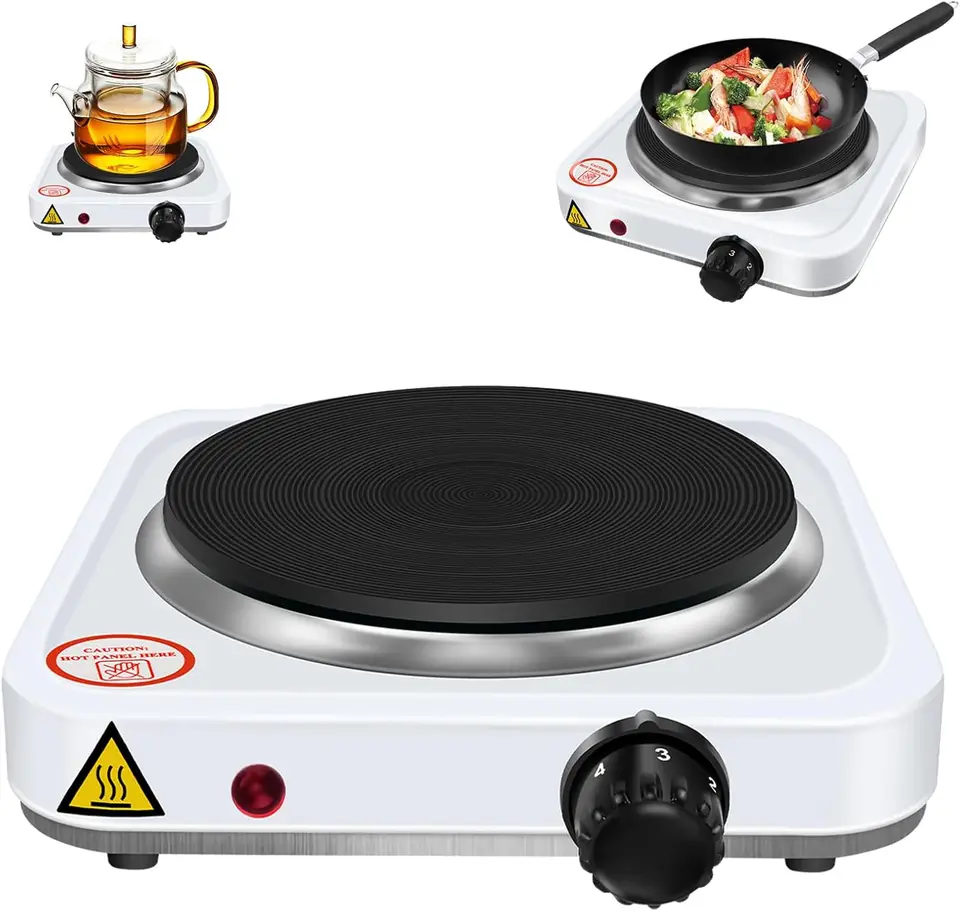 Portable 1000W Electric Hot Plate with Temperature Control