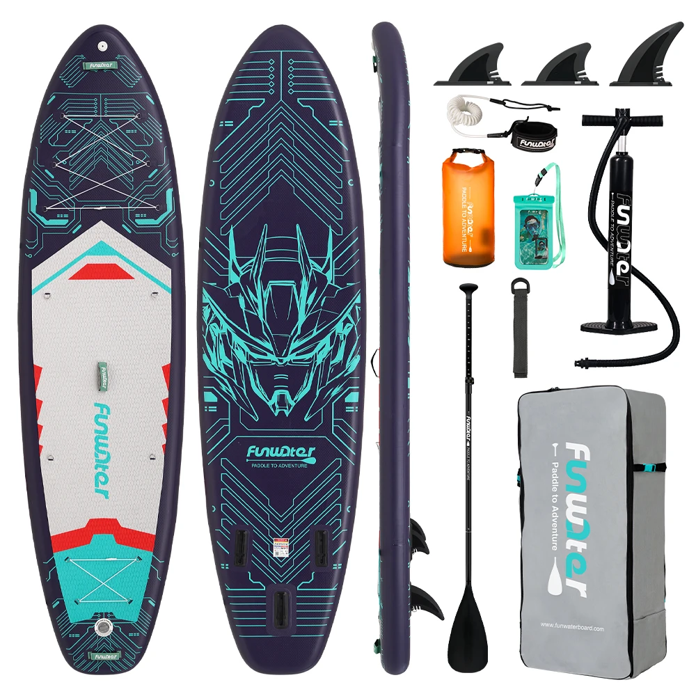 Kép 9: Funwater Vízálló Felfújható Mi a baj? Deszka számára Felnőtt Kezdő majd Élenjáró users 350x90x15cm 200KG vize sportok Hullámtörés Deszka vel Az egész accessor