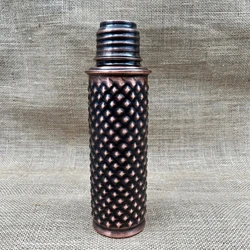 Copper Water Bottle 750 Ml %100 Copper Special Pyramid Pattern New Season - By Global Marketin