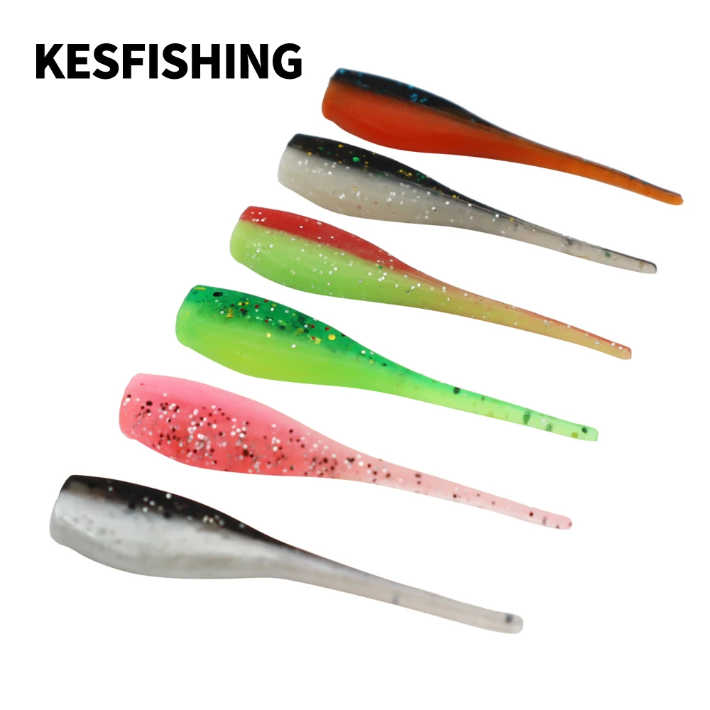 

KESFISHING Baby Shad 2" High Quality Artificial Soft Bait For Perch Pike Trout Double Colors Add Salt Fishing Lure