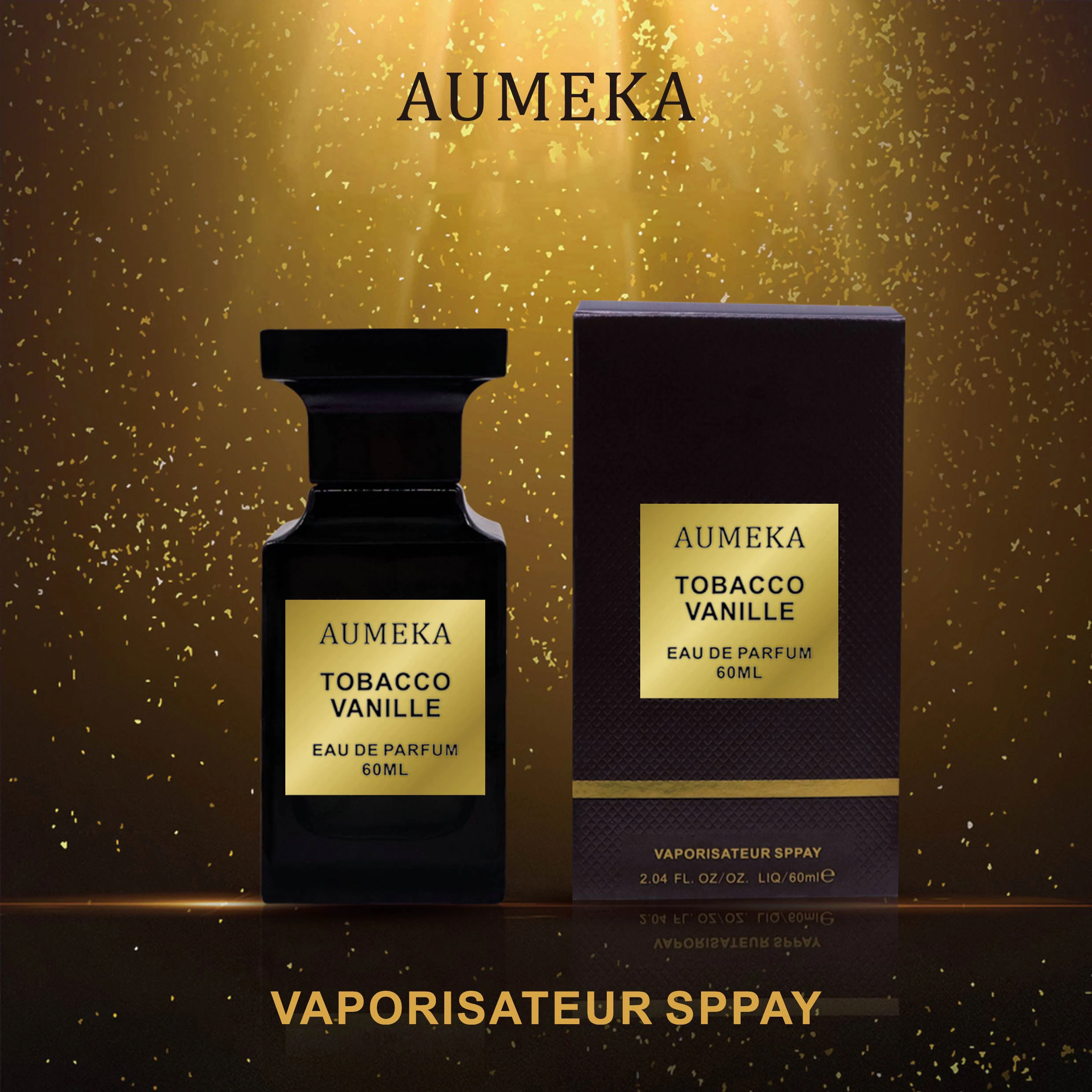 AUMEKA Perfume para hombres Original lujo árabes tabaco vainilla Oriental picante Eau De Parfum hombre regalo maquillaje 60ml AU0451 