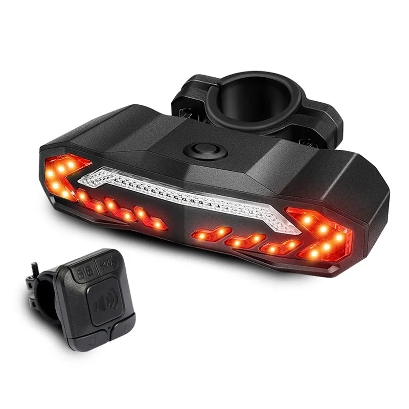 Bike Brake Taillight Turn Light Wireless Remote Control Turning lamp LED Waterproof Bicycle Alarm Anti Theft Rear Lights