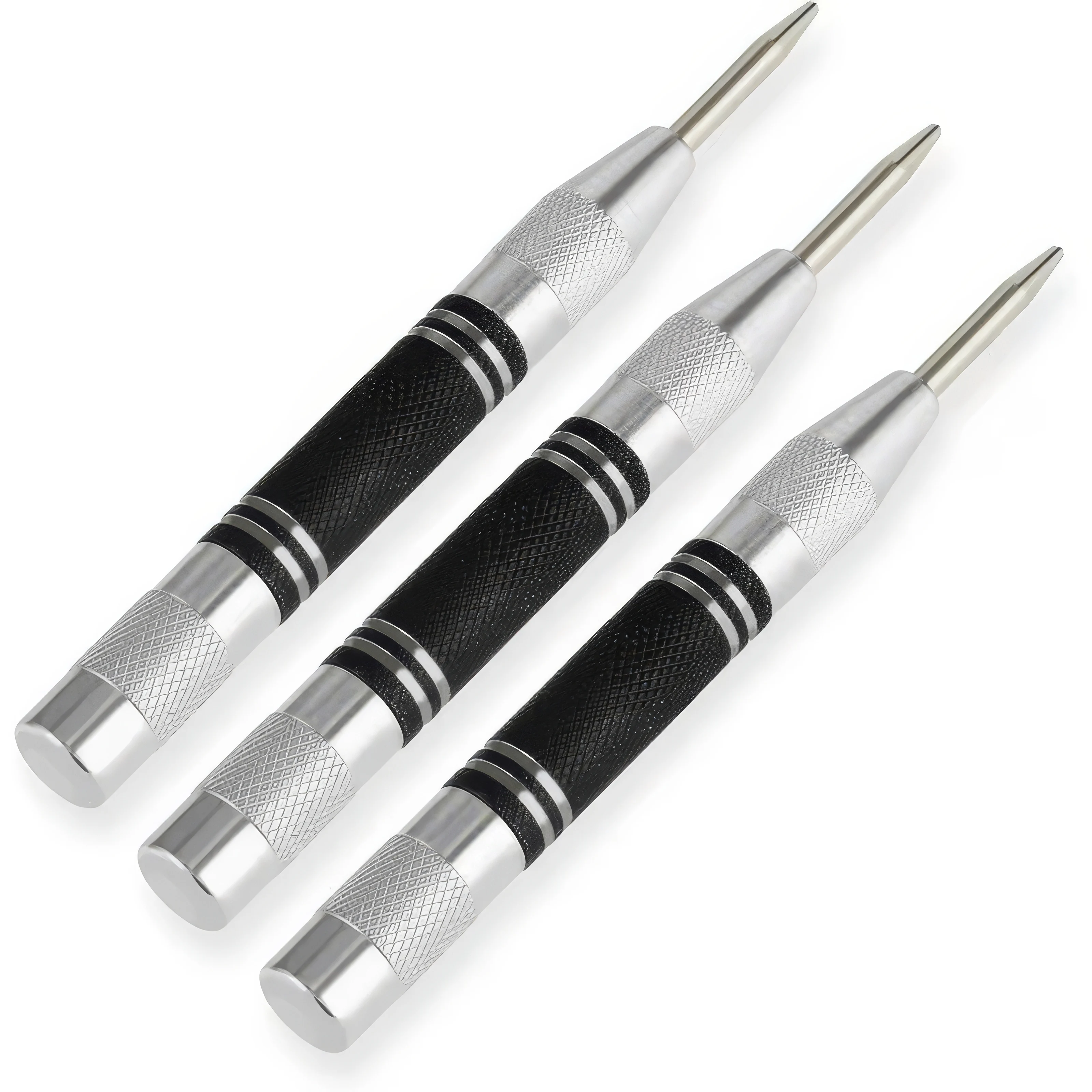 1 لكمة مركزية أوتوماتيكية فضية، قبضة مضادة للانزلاق لتحسين الاستقرار التشغيلي، مناسبة للمعادن والخشب والبلاستيك #6