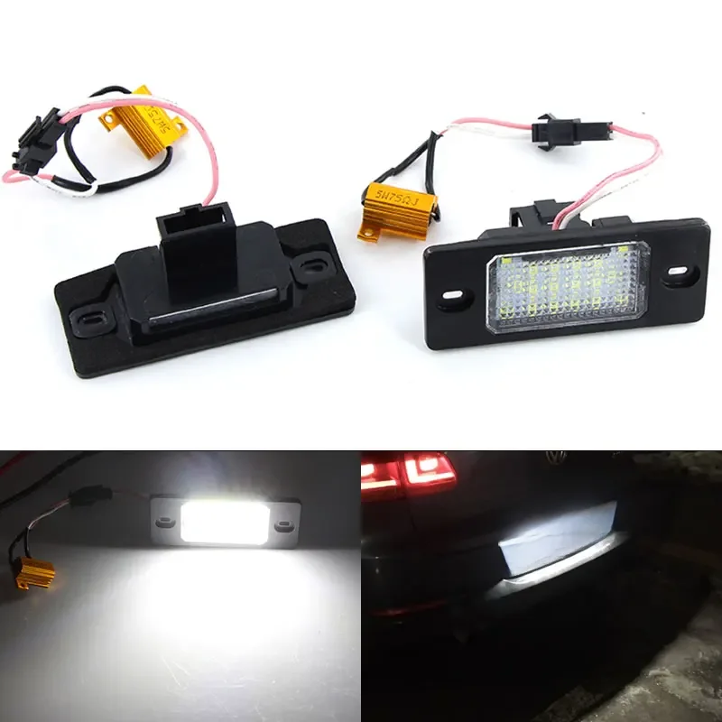 2 szt. Lampa oświetlenia tablicy rejestracyjnej LED bez błędów 1J 5943021 D 1J 5943021 A dla VW Bora Golf 4 5 Wagon Passat Tiguan Touareg Mk1 — zdjęcie 2