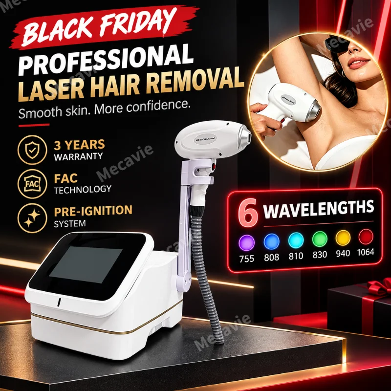 4000W Professional Efficient Mini Diode Laser Hair Removal Machine 6 Wavelengths 808nm 810nm 830nm 755nm 940nm 1064nm Portable