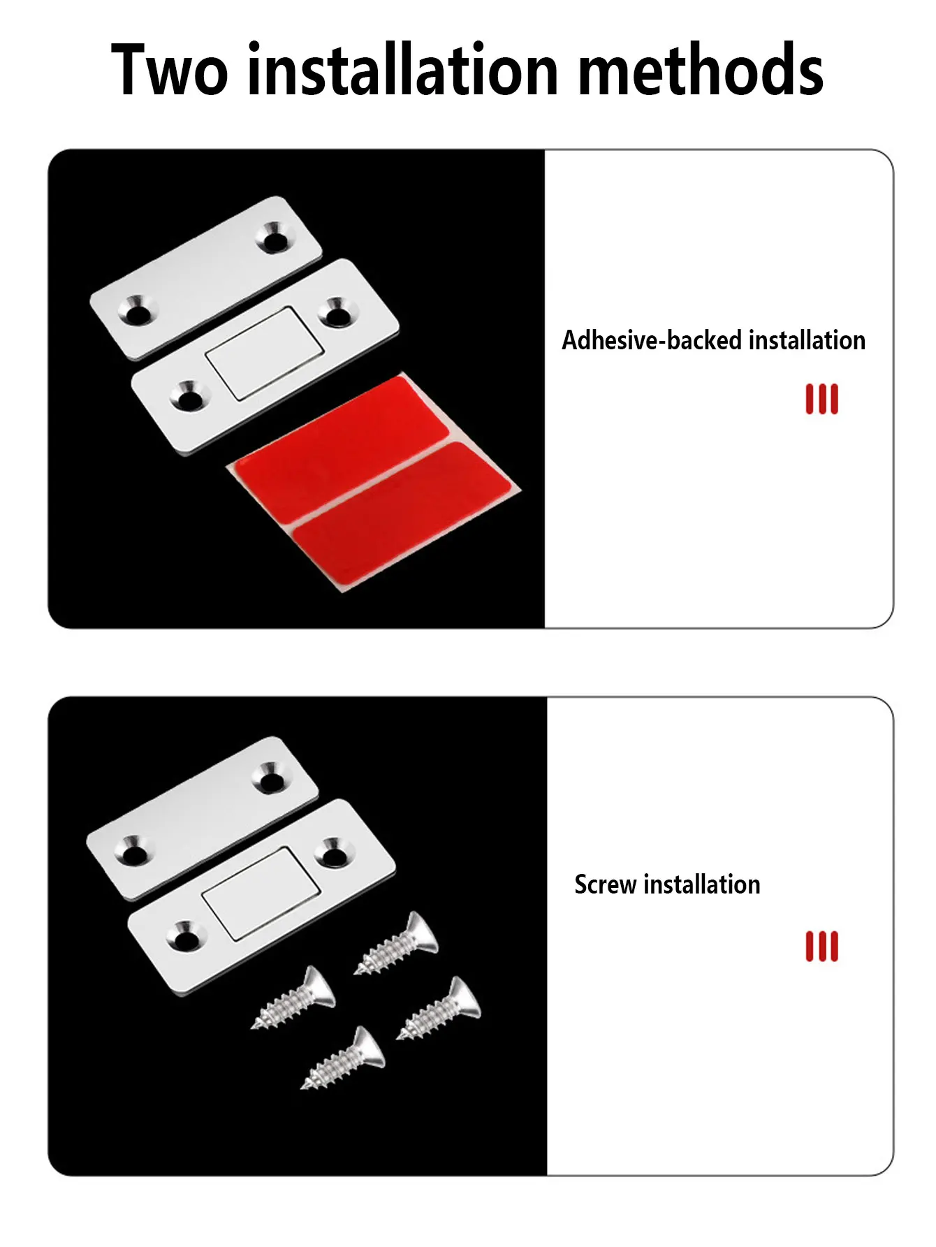 2Pairs Ultra Thin Magnetic Cabinet Catches Strong Adhesive Door Magnets Invisible Drawer Lock for Closet Window