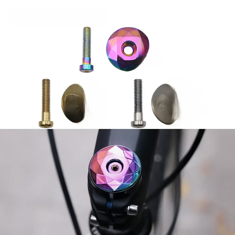 AliExpress riderace Bicycle Headset Screws Top Cap Cover Aluminum Alloy Mountain Road Bike Bowl Stem Cap Cycling Accessory For 28.6mm Fork Head Tube