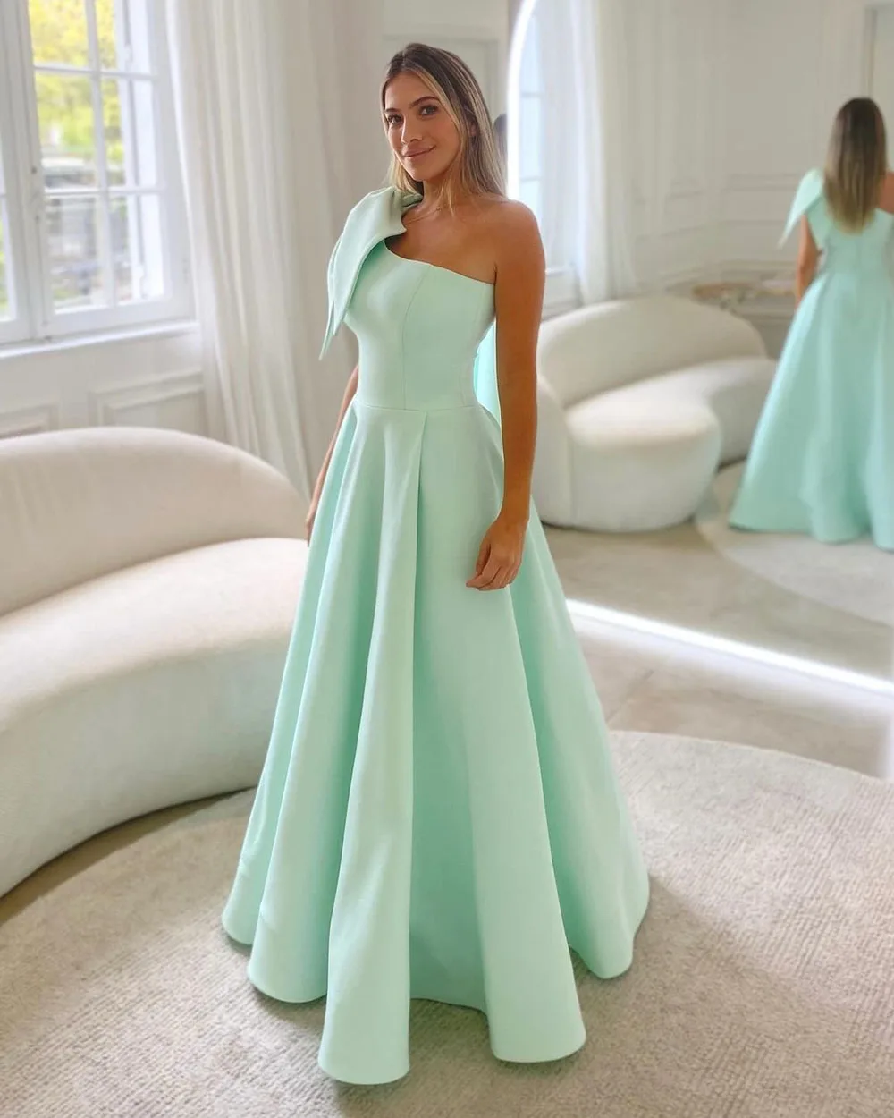 

SoDigne Satin One Shoulder Prom Dresses A Line Corset Formal Evening Gowns Party Graduation Dress Robes De Soirée