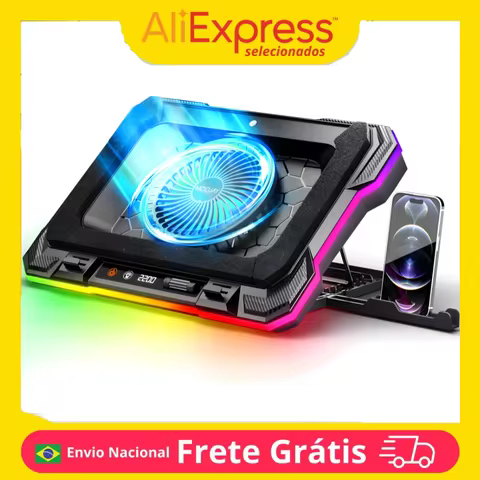 Base Gamer Para Notebook Rgb Almofada de Resfriamento Multicolor Resfriador Ventoinha Cooler Ventilador RGB Ajustável