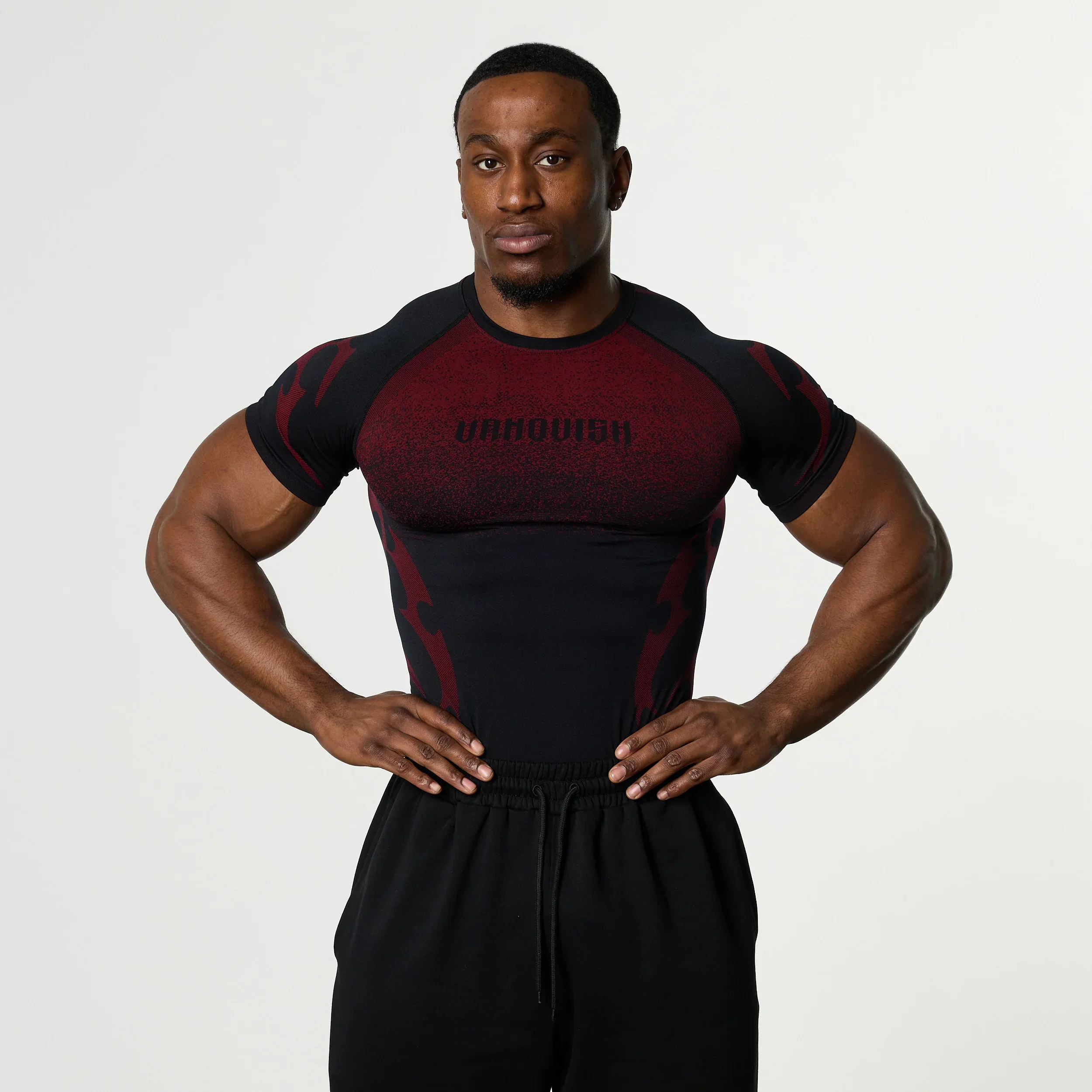 Men Flame Gradient Compression Gym T-Shirt Quick Dry Breathable High Elastic Slim Fit Athletic Running Training Sports Tee