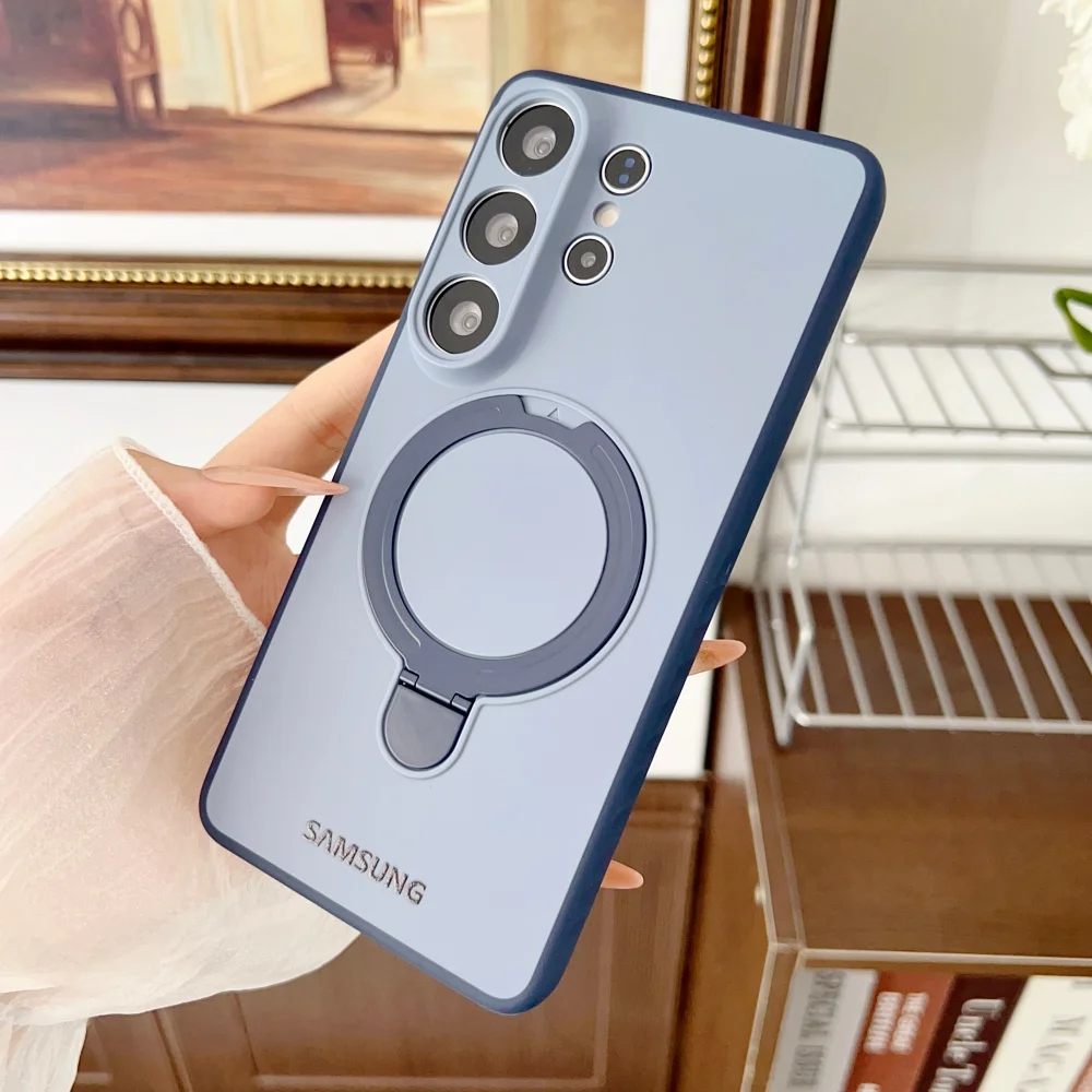 360 ° Drehbare Magnetische Metallhalterung Silikon-Handyhülle für Samsung S26 S25 S24 S22 Ultra S26 Plus A57 für Magsafe Cover – Detail 12