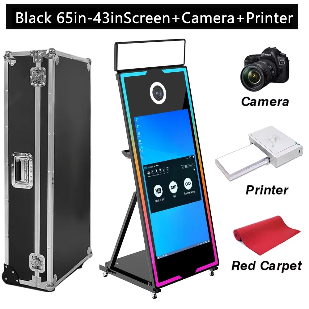 2026 EU STOCK: magische fotospiegel voor bruiloften, met printer en camera, fotospiegelapparaat, feestartikelen, selfie-functie, digitaal touchscreen – gratis verzending, inclusief een garantie van