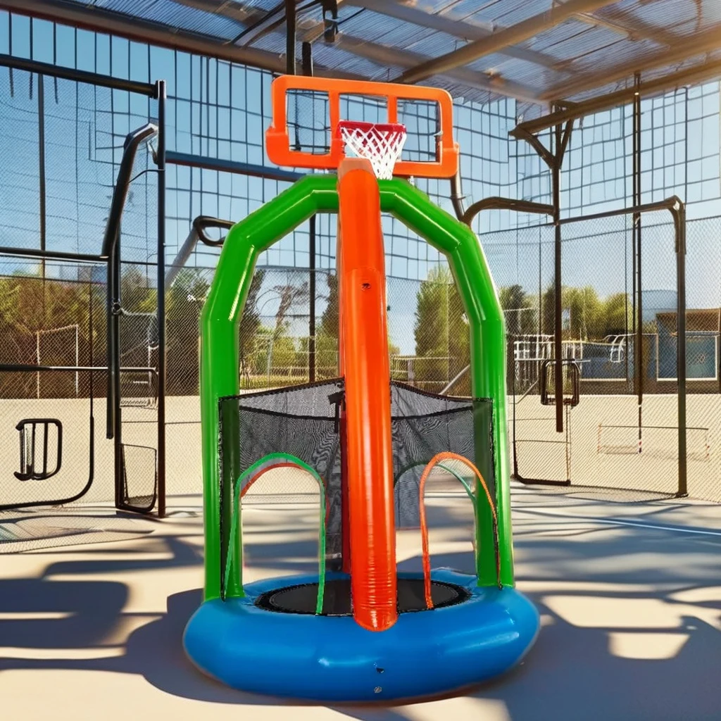 Kommerzielles aufblasbares Bungee-Sprungtrampolin mit 3,6 m Durchmesser und Netz, aufblasbares Bounce-Sprungtrampolin, Partyspiel für den Außenbereich/Innenbereich
