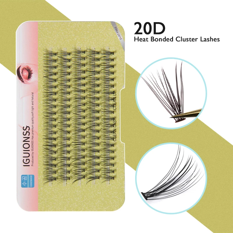 Iguionss 10d 20d super cluster cílios extensão natural vison cílios bunche cilias individuais cílios maquiagem volume