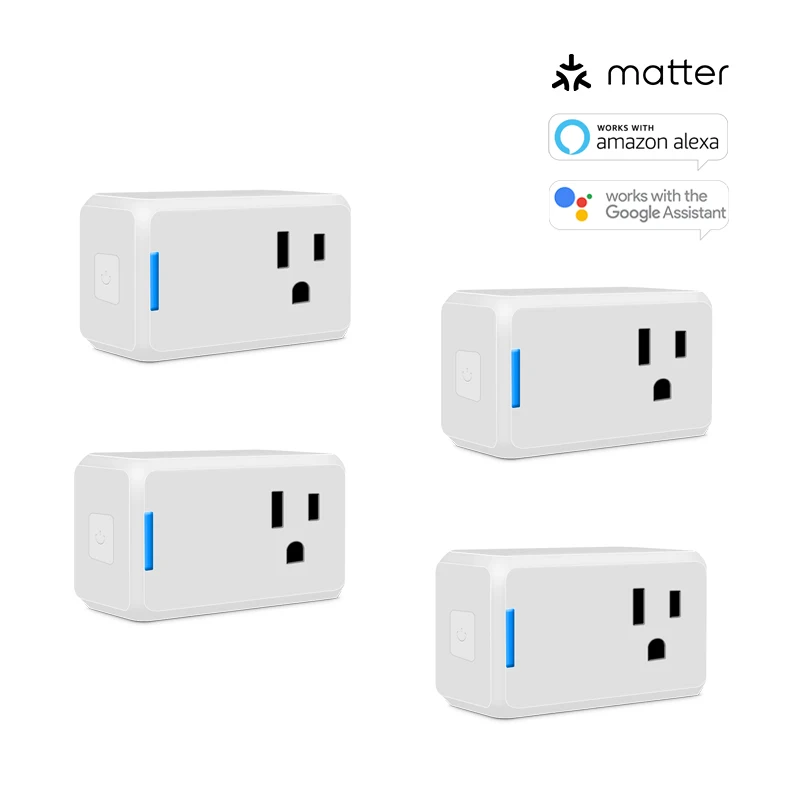 

Matter Smart Plug Apple Homekit WiFi Socket Outlet Wall Plug Adapter Support Alexa Siri Hey Google Tuya Apps