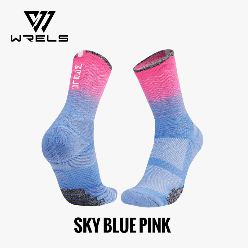 WRELS 1/2/3 gepolsterte Sport-Sportsocken, atmungsaktive Laufsocken, gepolstert, feuchtigkeitsableitend, für Spaziergänge, Wandern, Laufen