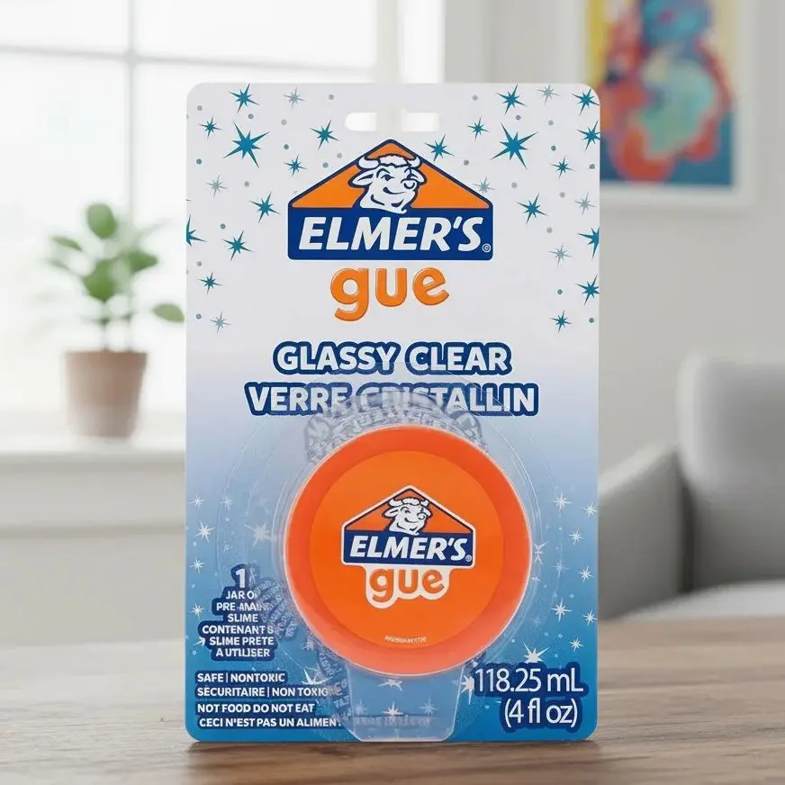 Slime Elmers Gue Glassy Clear 118.25ml, Elmer's Gue Slime, slime transparente cristalino, ideal para mezclar