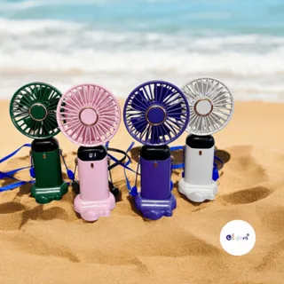 Ventilador Portátil de Mesa/Mão com display de Led 5 Velocidades com Suporte de Celular
