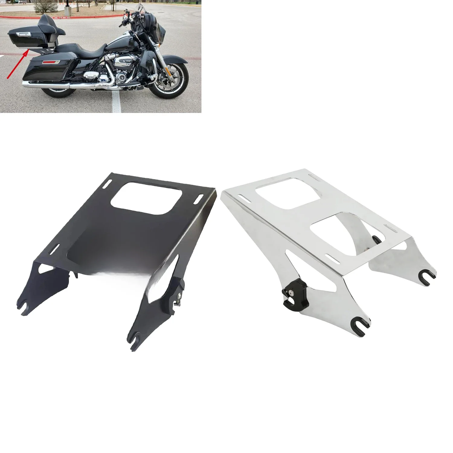 Bagażnik Two-Up 2-Up z odłączanym bagażnikiem turystycznym do Harley Touring Street Electra Road Glide Road King FLHR FLHT 2014-2023 — zdjęcie 2