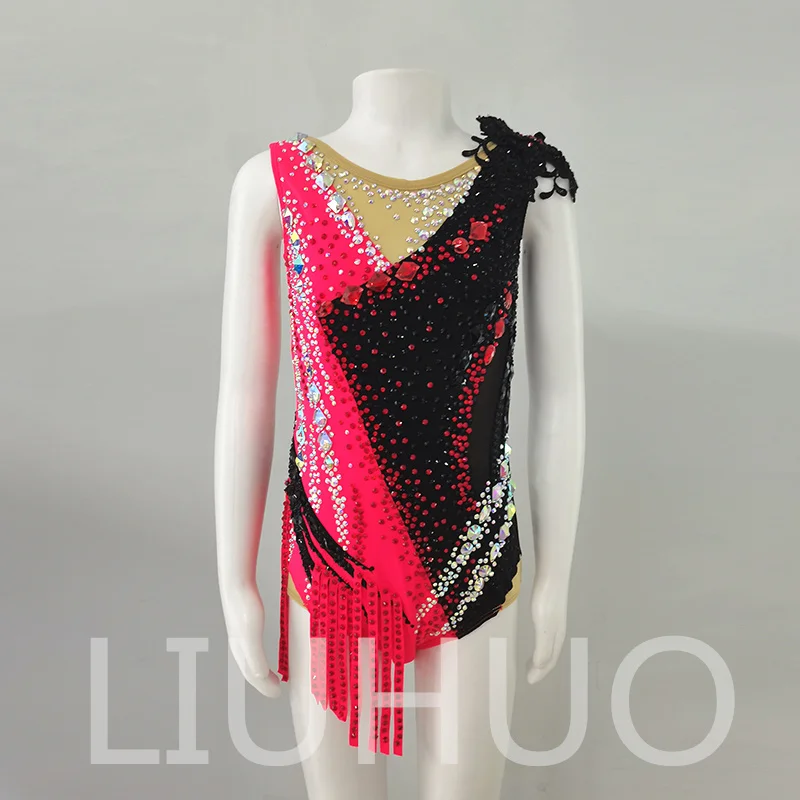 Liuhuo ยิมนาสติกลีลา leotard การแข่งขันการแสดงเชียร์ลีดเดอร์สำหรับเด็ก