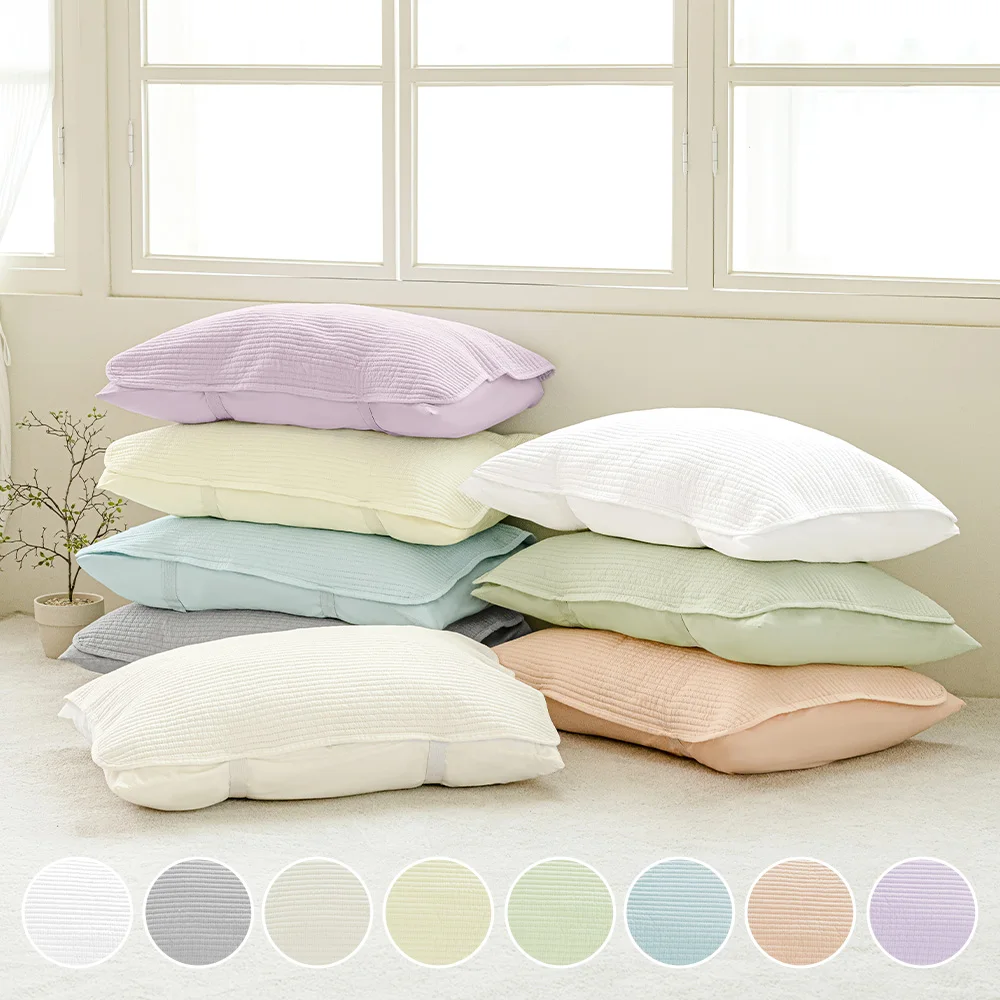 Thezari More 1 + 1 soft-piece Washing-string Nubbeam pillow cover (banding type) 40x60,50x70 (8Colors)