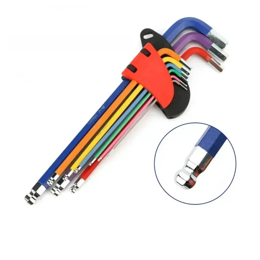 AliExpress XMSJ Color Allen Key Set L Wrench Kit For Allen Screw 9PCS Inner Hexagonal Wrench 1.5mm To 10mm Hexagon Spanner Bicycle Repair Tools