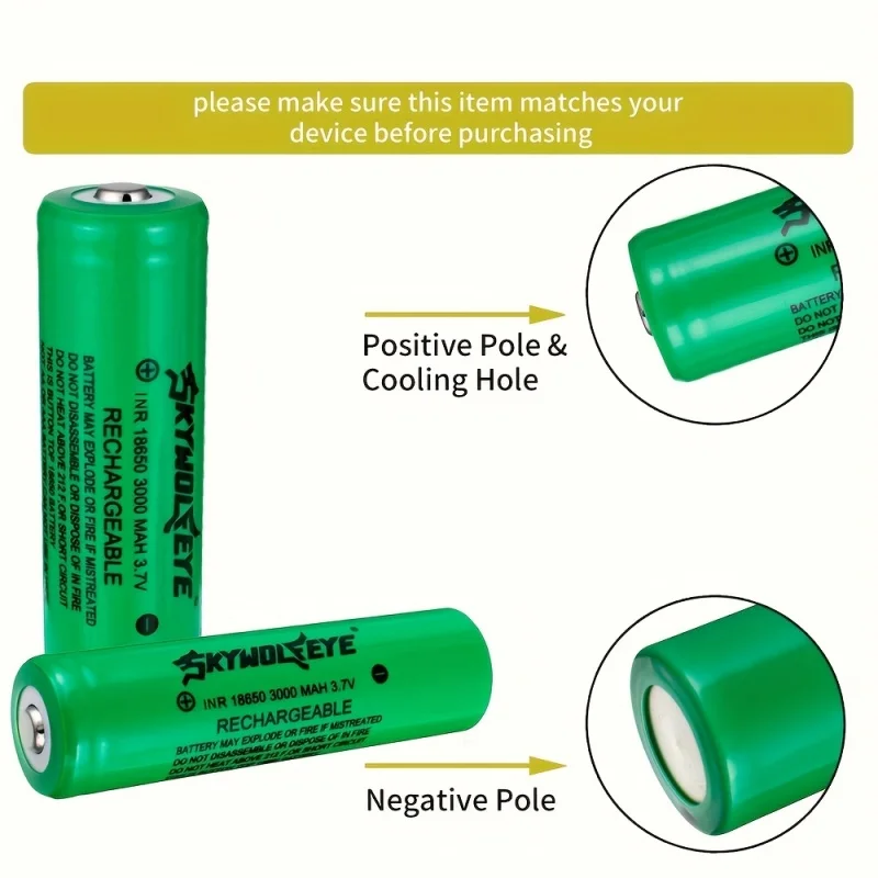 Skywolfeye 4PC High Capacity 3.7V Rechargeable Li-ion Battery for Remote Controls Doorbells Electronic Devices