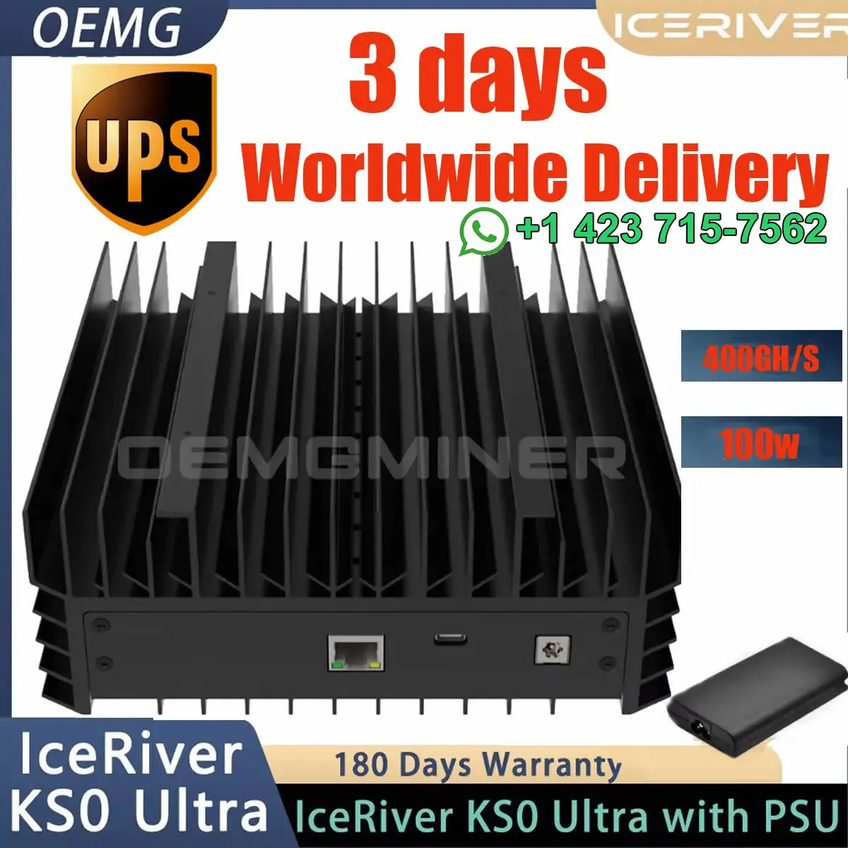 JM Buy 2 Get 1 Free Sales ICERIVER ALPH AL0 400GH/s 100W Home Miner Black 3 Algorithm with PSU