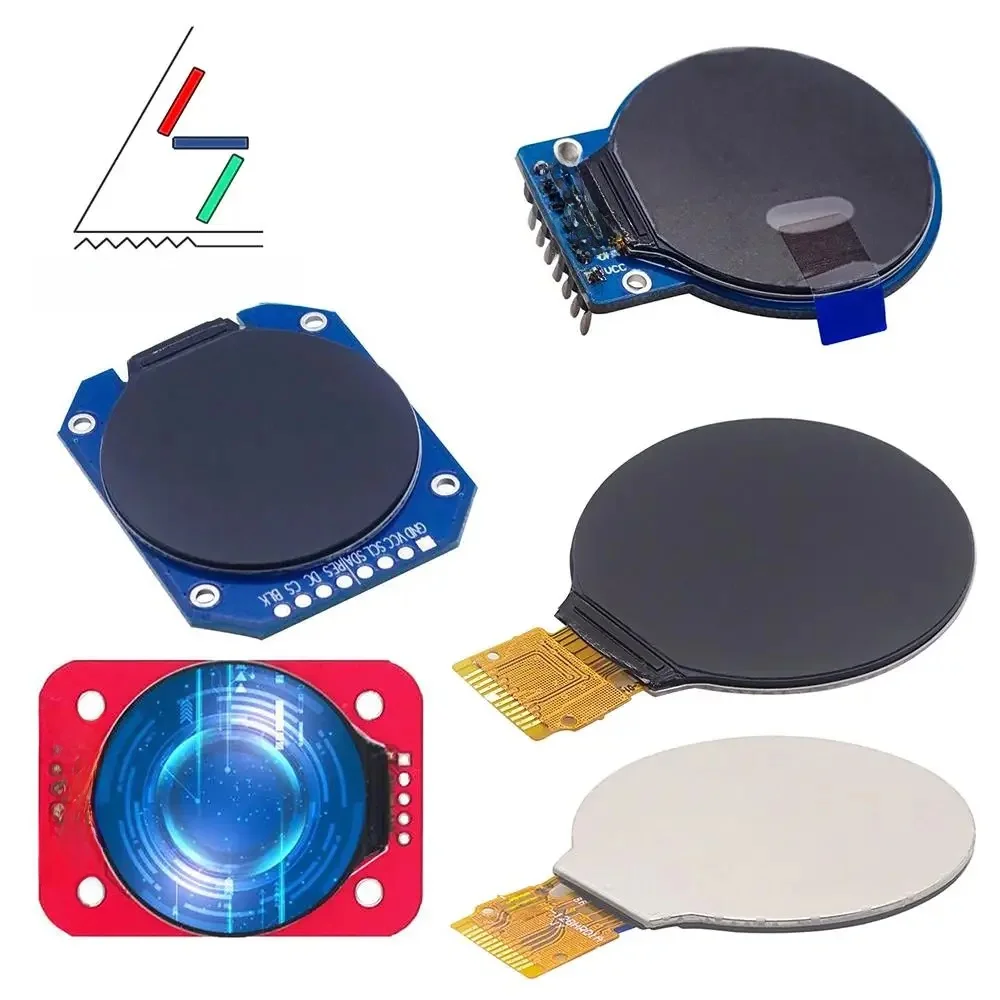 Écran TFT 1.28 pouces, Module d'affichage LCD TFT rond RGB 240x240 GC9A01, pilote 4 fils, Interface SPI 240x240 PCB pour Arduino