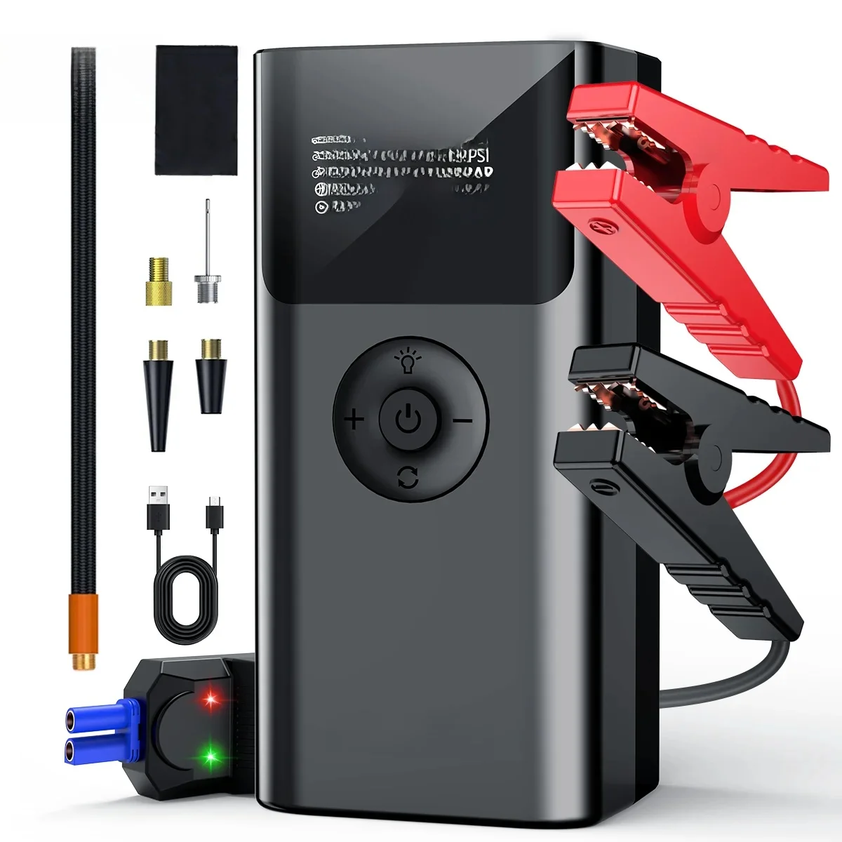 1000A/1500A PEAK Booster Accu Auto Startkabels (voor alle benzine- en dieselmotoren tot 10.0L), met USB-oplaadpoort, LED-lamp - afbeelding 2