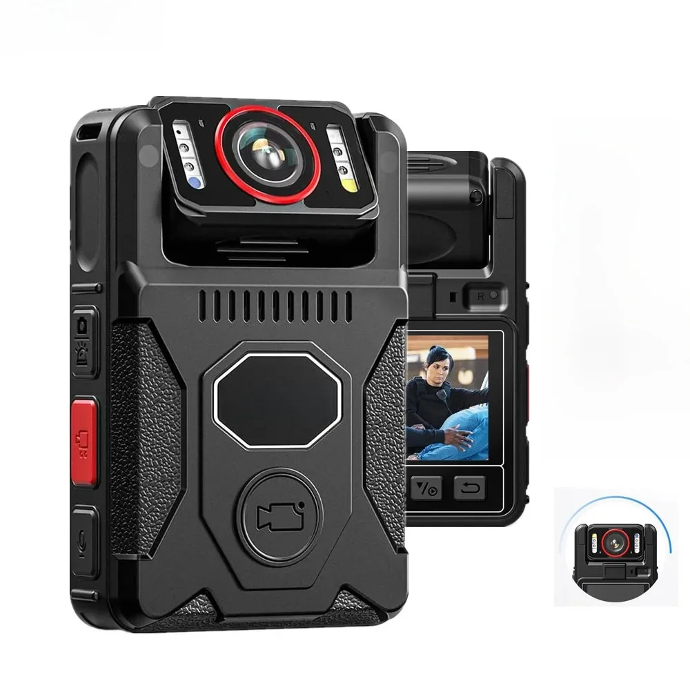 Kamera korpusowa BOBLOV M7 Pro 256 GB 1080P HD z obrotowym obiektywem 180 Kamera korpusowa GPS 14 godzin nagrywania wideo Policja Noszone kamery na ciele — 2