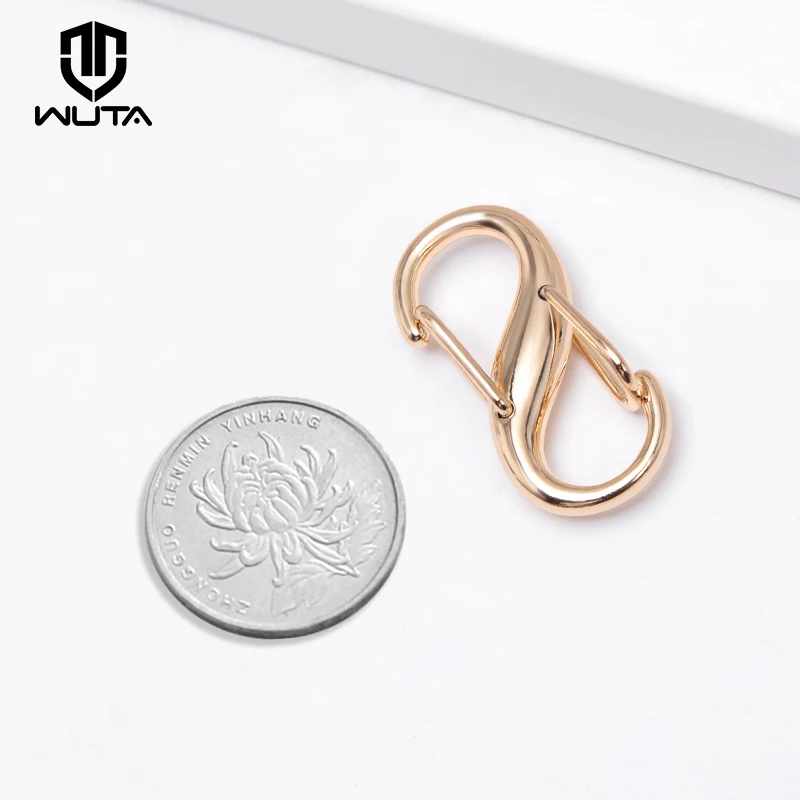 WUTA 4pcs Bag Chain Adjuster Buckle S-shaped Bag Strap Shortening Extension Buckle Shoulder Strap Shorten Golden Bag Accessories