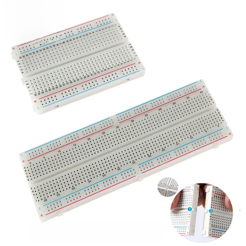 1 sztuk 400/830 punktów płytka prototypowa MB-102 bez lutowania PCB płytki testowe 400 otworów deska do pieczenia MB102 Test opracuj DIY — zdjęcie 2